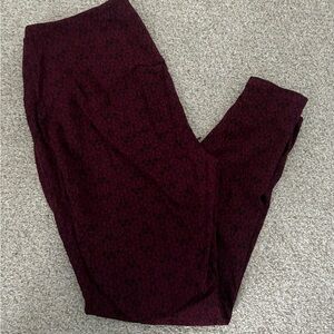 Westport  Burgundy with Black Pattern Leggings